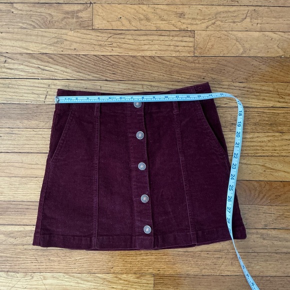 Forever 21 - Women's Burgundy Corduroy Skirt - Picture 6 of 7